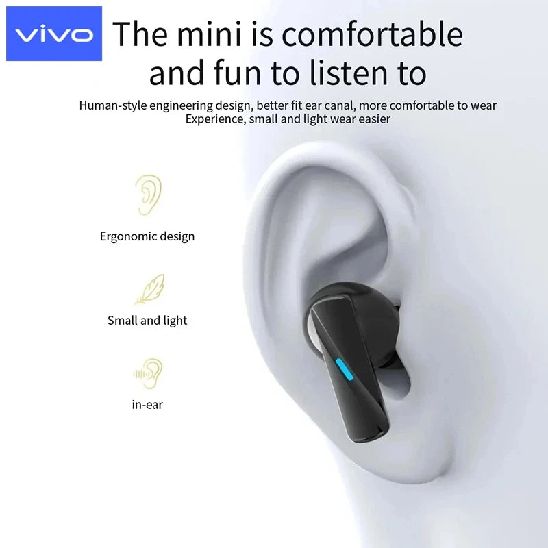 VIVO Wireless Bluetooth Earphones TWS Sports Headphones Earbuds Dual HD Mic Headset LED Display Gaming Earphone For IOS NEW