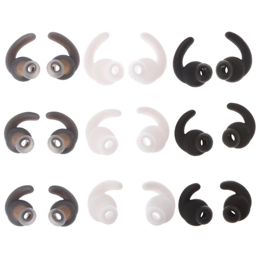 3 Pairs Silicone Hooks Eartip Eartips Earbuds Compatible with Synchros Reflect BT Wireless Bluetooth Earphones Eargels Earplugs