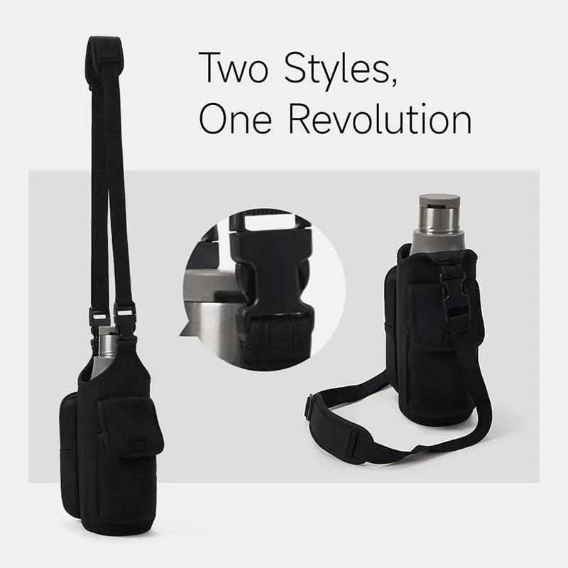 Magnetic Gym Sling Bag Water Bottle Cup Holder Bag,Portable Crossbody Water Bottle Phone Holder For Outdoor Sports Fitness