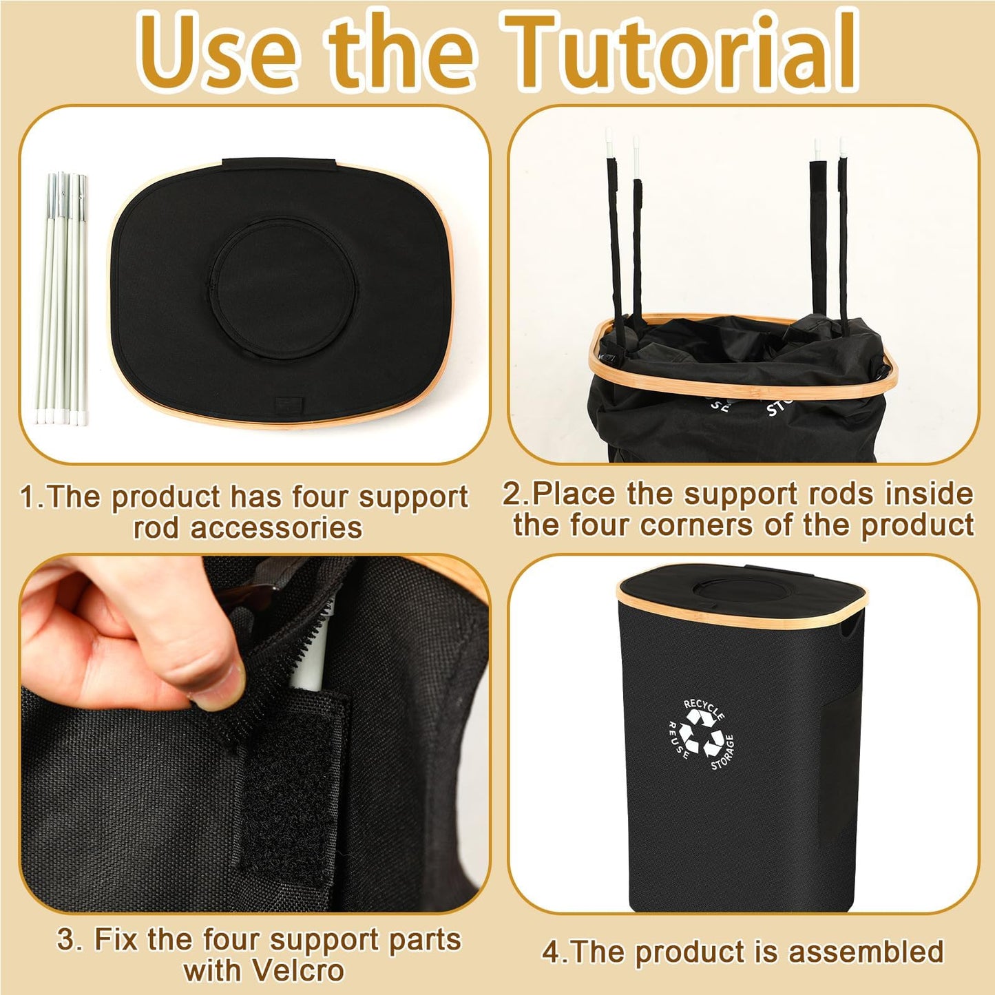 XL Pfandflaschen-Sammelbehälter mit Deckel – Faltbarer Recycling-Korb für die Küche