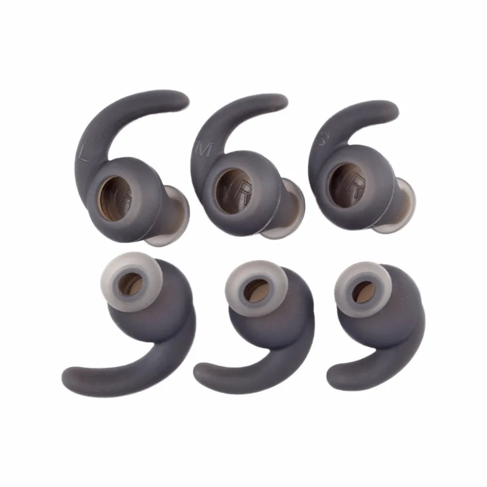 3 Pairs Silicone Hooks Eartip Eartips Earbuds Compatible with Synchros Reflect BT Wireless Bluetooth Earphones Eargels Earplugs