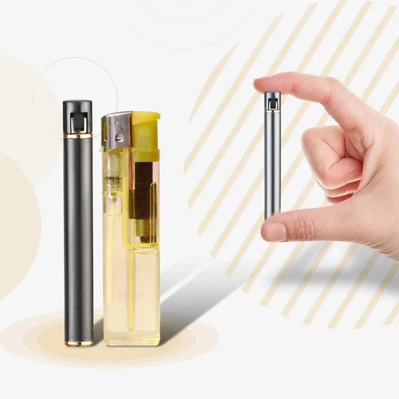 Mini Compact Open Flame Lighter Fire-free Butane Gas Metal Cigaretteshaped Grinding Wheel Lighters Smoking Accessories Cute