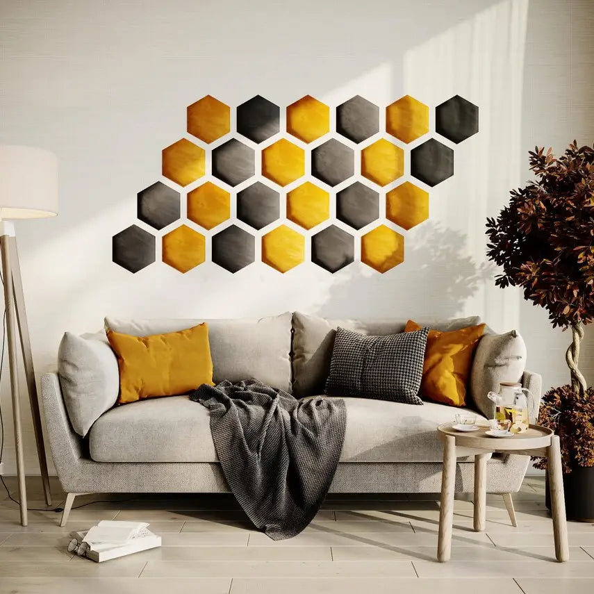 HEXAGON Acoustic Wall Panels | Soft Sound-Absorbing Tiles - Trending Products