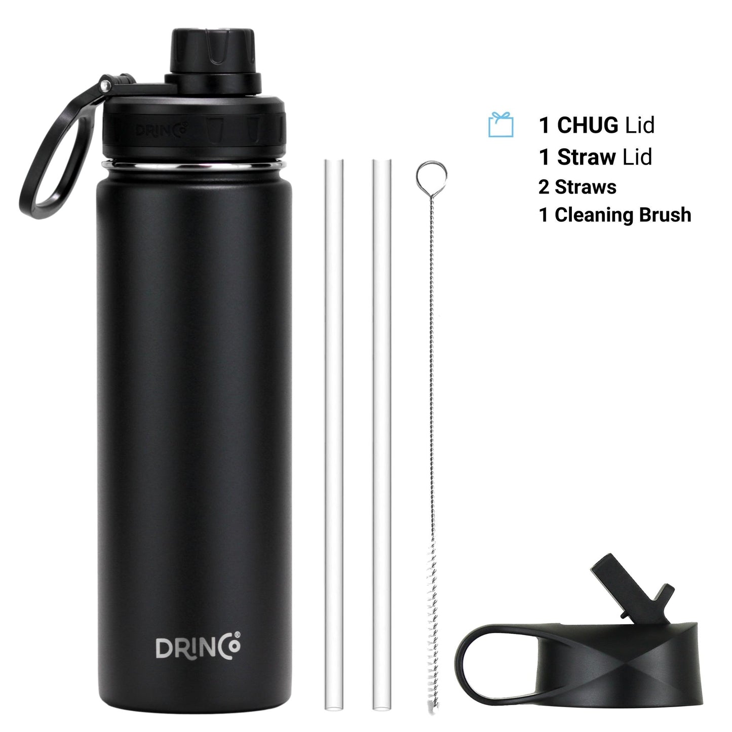 Insulated Stainless Steel Water Bottle - Black - Trending Products