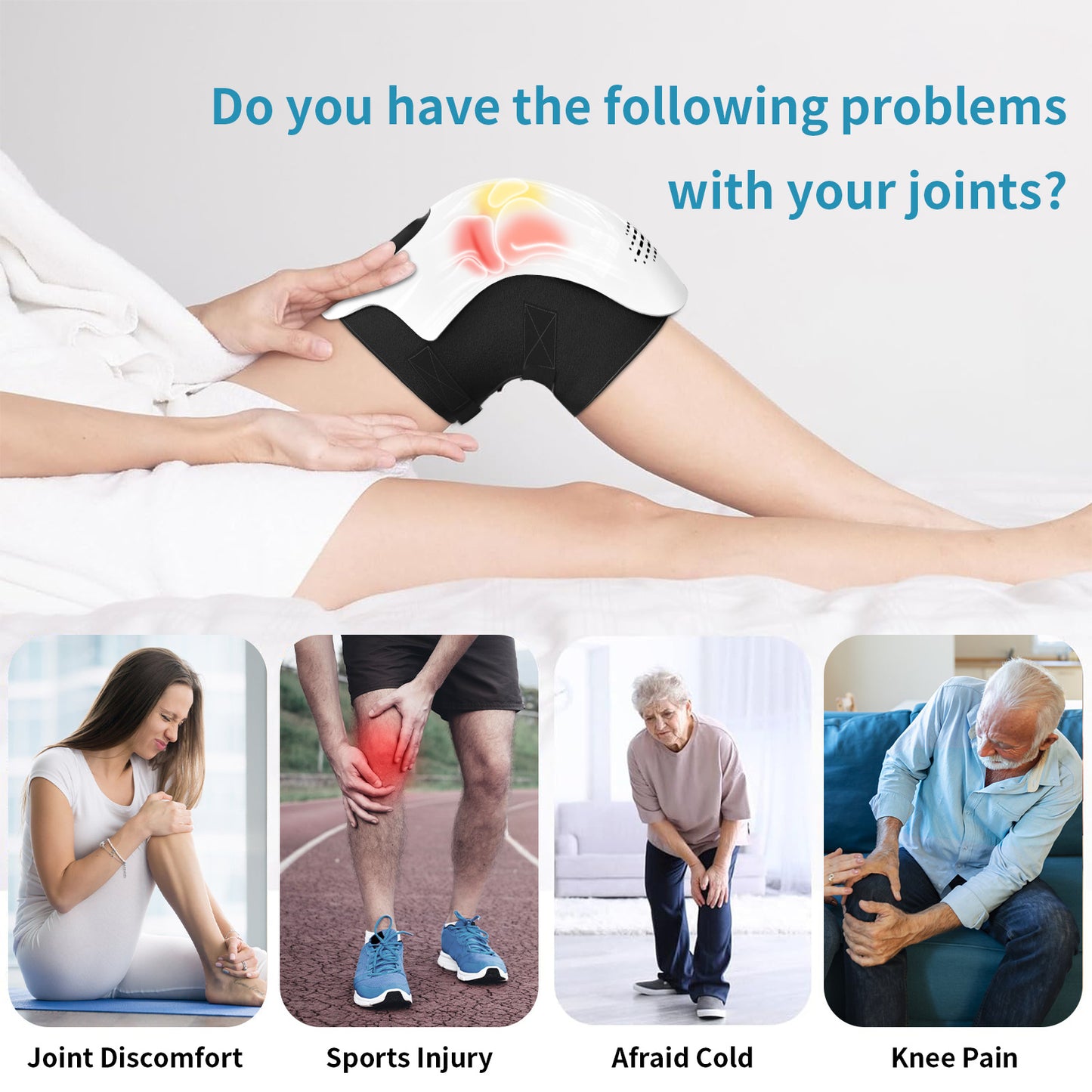 Intelligent Electric Knee Massager with Heat, Vibration & Infrared Therapy – Rechargeable Pain Relief for Joint Care at Home