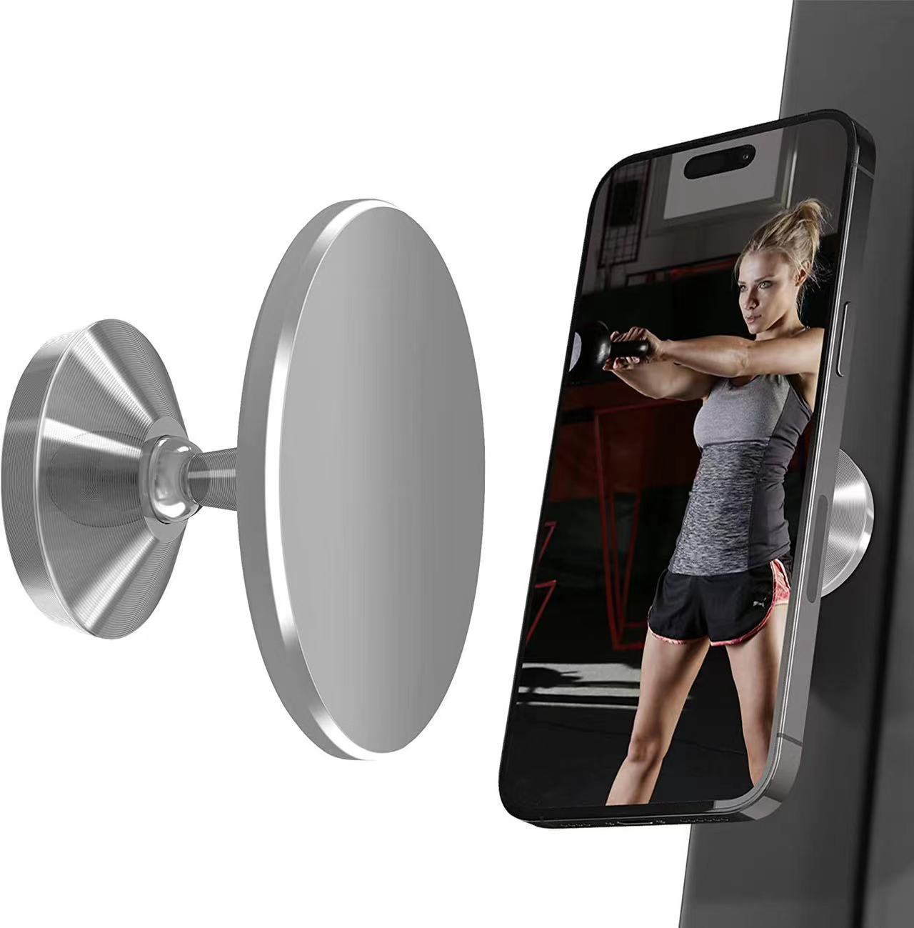 Magnetic Aluminum Alloy Phone Holder – 360° Rotating Gym & Home Mount | Strong Magnetic Grip | TrendingsDE - Trending Products