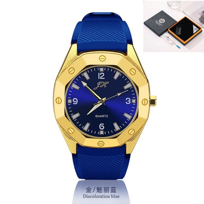 Windproof USB Rechargeable Watch Lighter – Multifunctional Metal Wristwatch with Replaceable Tungsten Wire, Creative Men’s Gift