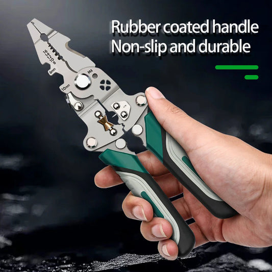 Foldable Wire Stripper with Pulley Design – Multi-Function Electrician Wire Splitter & Crimping Pliers