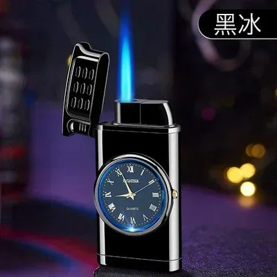 Windproof Gas Lighter Wrist Watch Cigar Lighter Outdoors Jet Double Tube Lighters Gadgets for Men Cigarette Accessories Fires