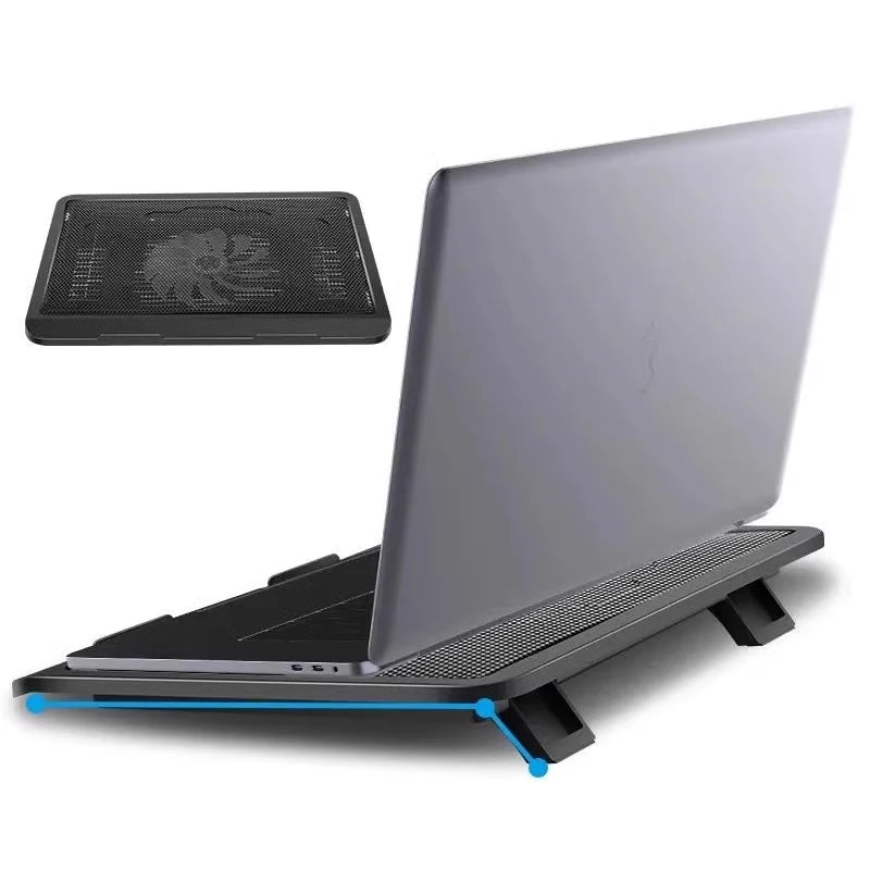 Universal Laptop Cooling Pad – Quiet, Strong Fan for 14” Notebooks & Tablets