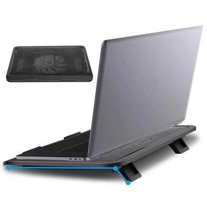 Universal Laptop Cooling Pad – Quiet, Strong Fan for 14” Notebooks & Tablets