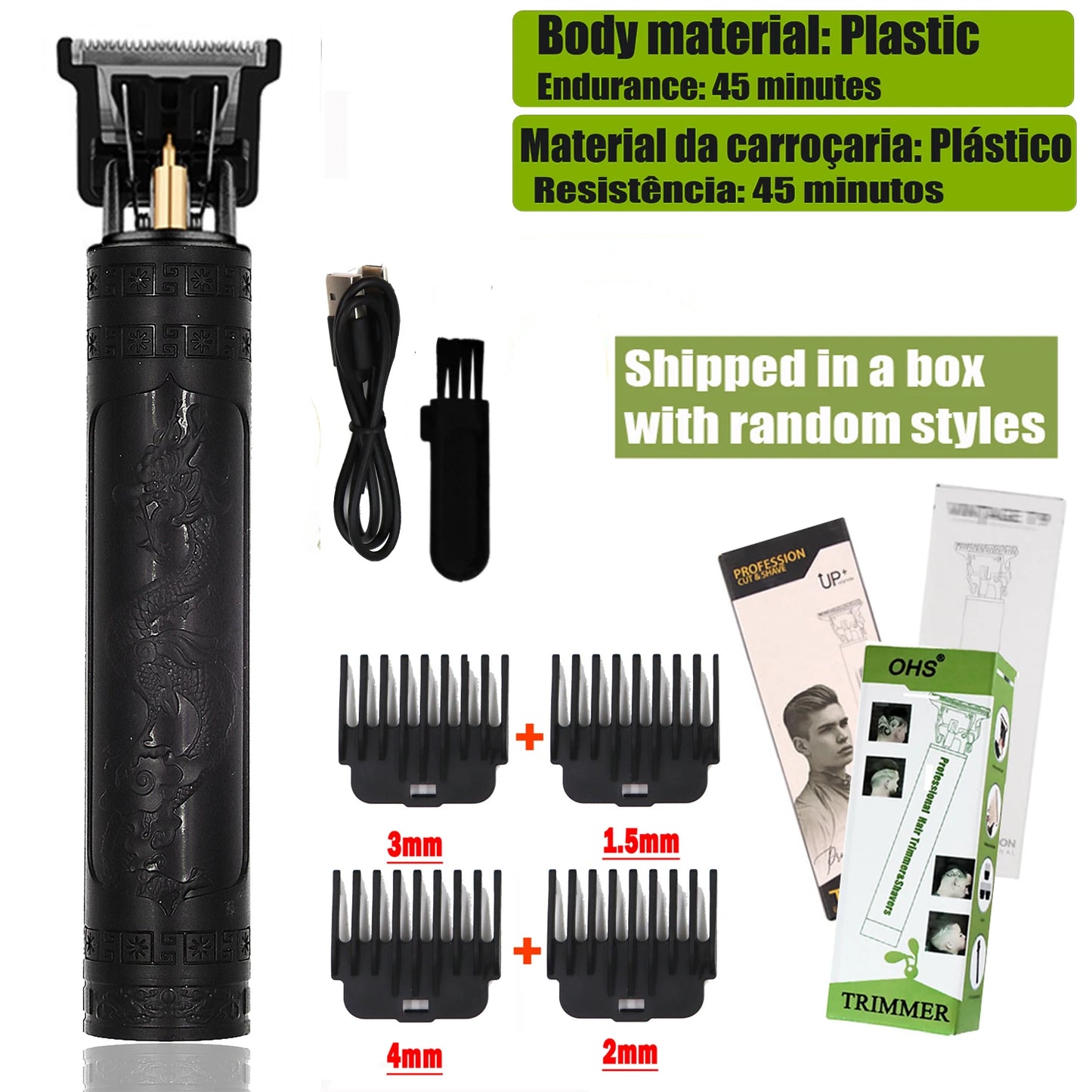 OHS T9 Hair Clipper Model S1 – Metal & Plastic Versions with Ultra-Quiet Low-Frequency Vibration