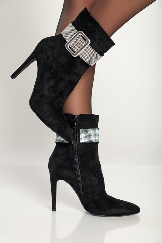 Elegant high-heeled ankle boots, B310, black - Trending Products 