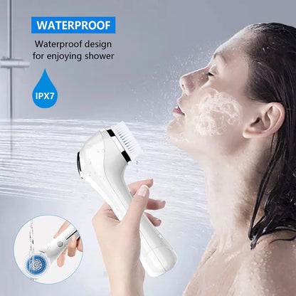 Facial Cleansing Brush, Brush For Exfoliating, IPX7 Waterproof 3 In 1 - Trending Products 