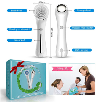 Facial Cleansing Brush, Brush For Exfoliating, IPX7 Waterproof 3 In 1 - Trending Products 