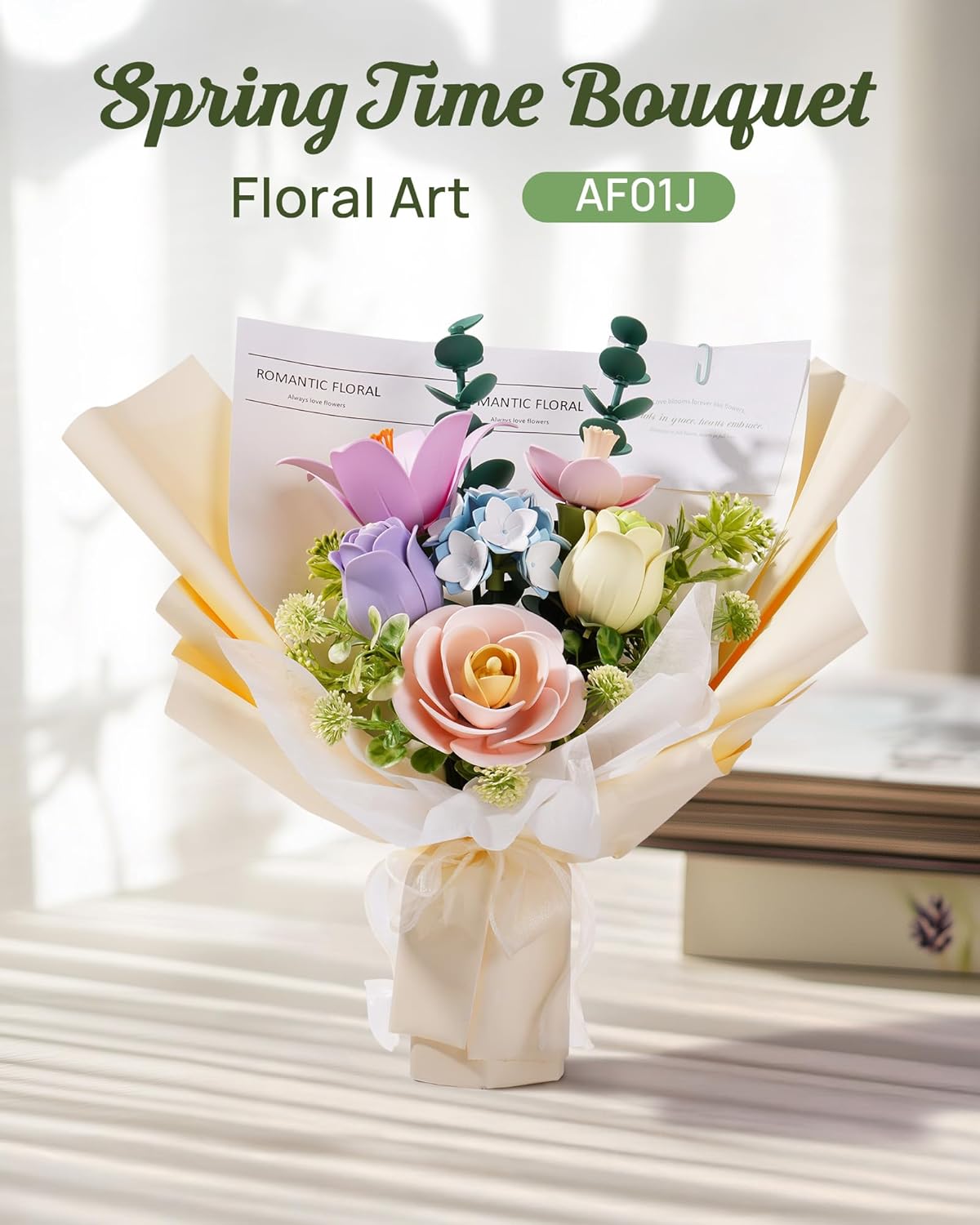 ROBOTIME Spring Time Bouquet™ – 3D Kunststoff-Blumenpuzzle & DIY Modell-Bausatz