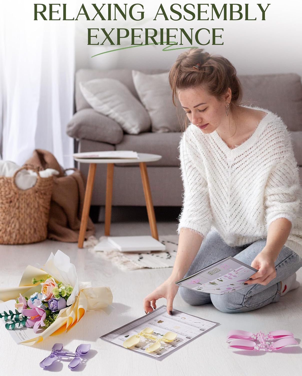 ROBOTIME Spring Time Bouquet™ – 3D Kunststoff-Blumenpuzzle & DIY Modell-Bausatz