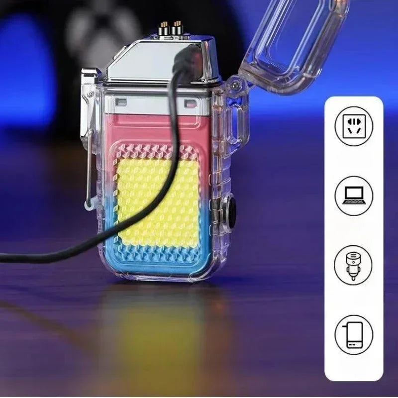 2023 New  Waterproof Watch Lighter Windproof USB Plasma Rechargeable Lighter Outdoor Portable Cigarette Lighter Men's Watch Gift