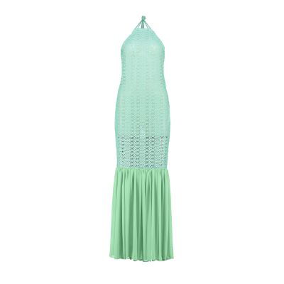 Open Back Cotton Crochet Dress Green on Green - Trending Products 