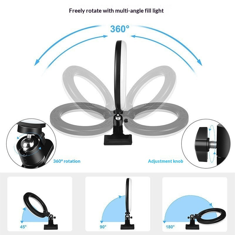 LumiGlow ProClip™ Studio Licht – 26cm gebogenes LED Ringlicht mit Ultra-Grip Klemme