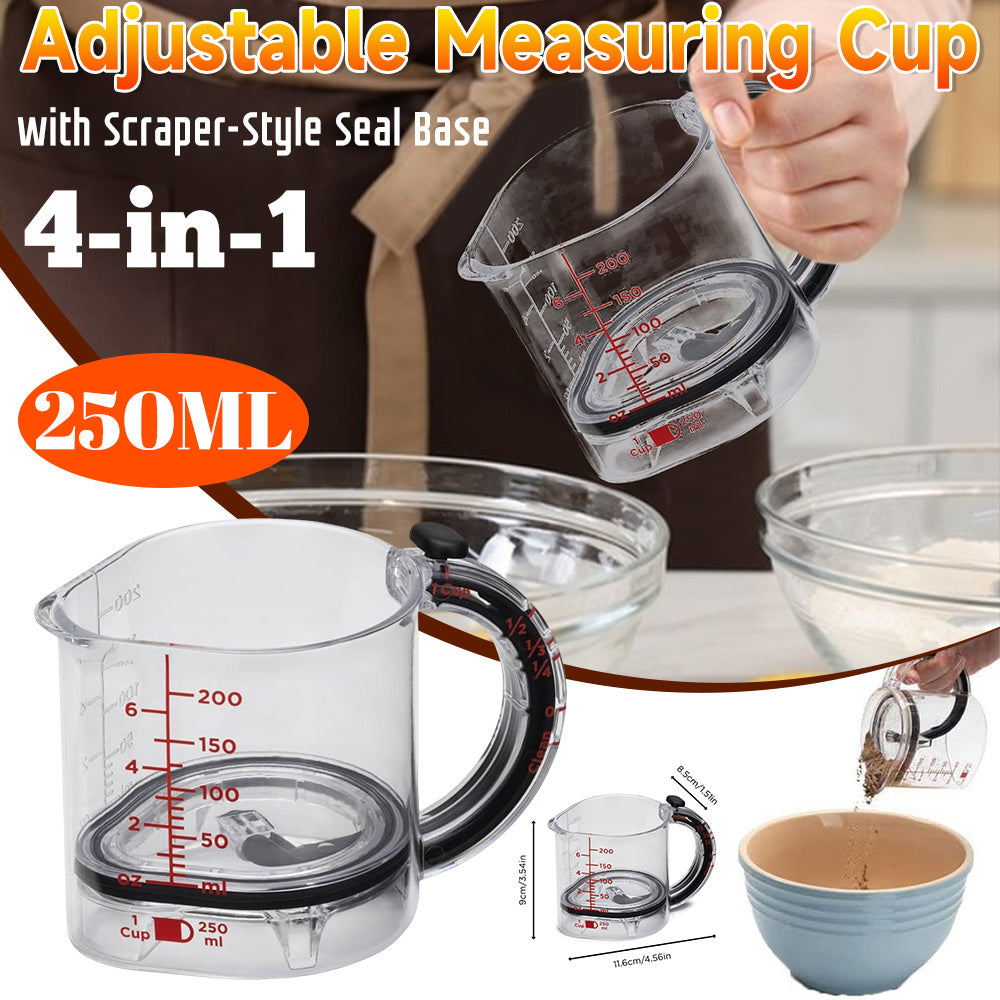 Versatile Adjustable Measuring Cup – 4-in-1 Space-Saving Kitchen Essential - Trending Products 