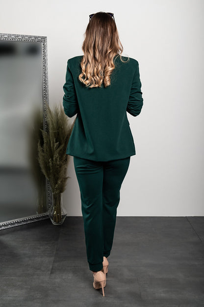 Elegant trousers and blazer set Estrena, green - Trending Products 