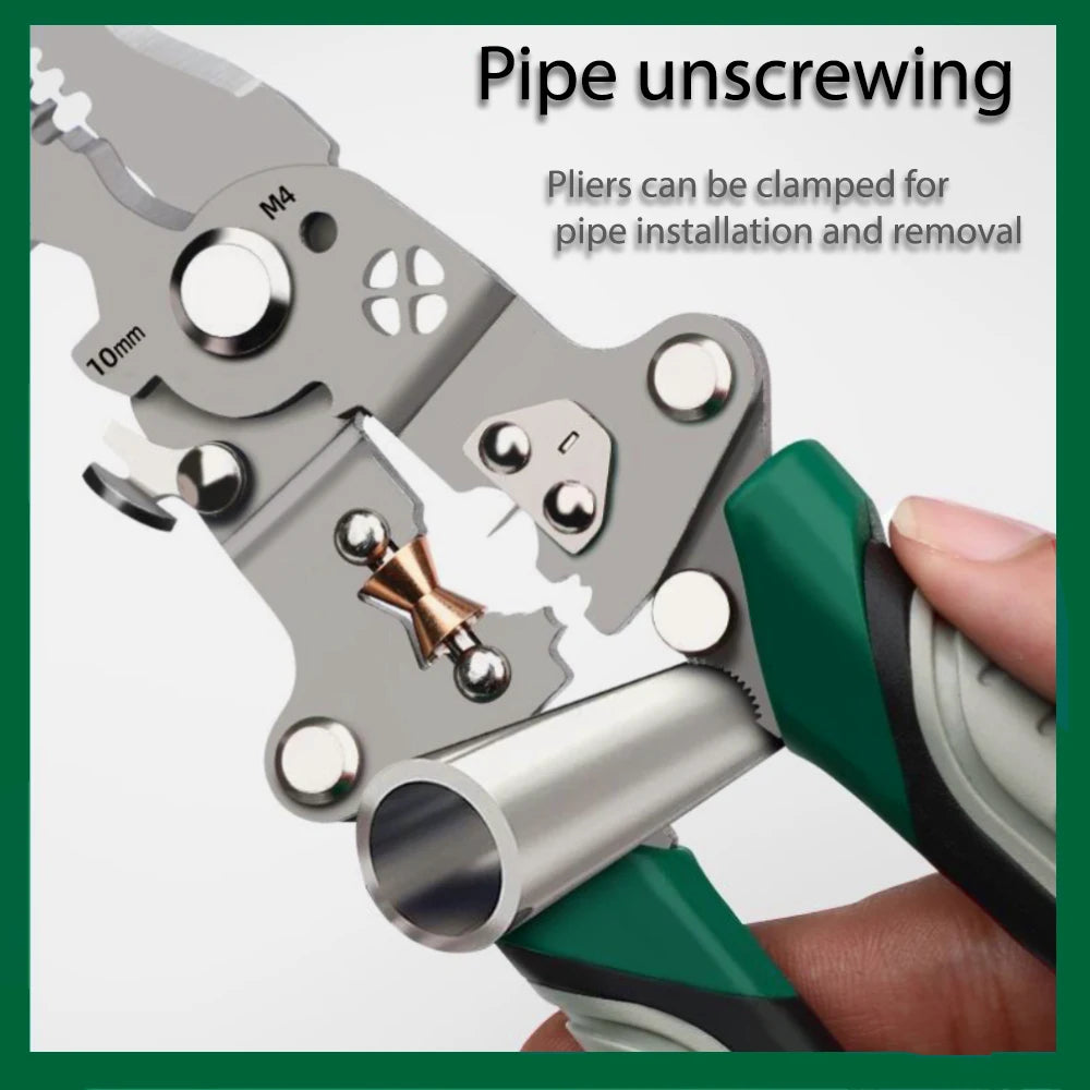 Foldable Wire Stripper with Pulley Design – Multi-Function Electrician Wire Splitter & Crimping Pliers