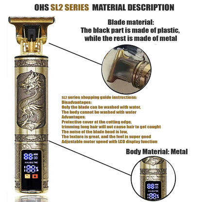 OHS T9 Hair Clipper Model S1 – Metal & Plastic Versions with Ultra-Quiet Low-Frequency Vibration