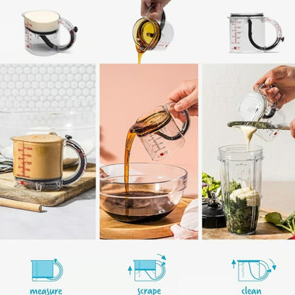 Versatile Adjustable Measuring Cup – 4-in-1 Space-Saving Kitchen Essential - Trending Products 
