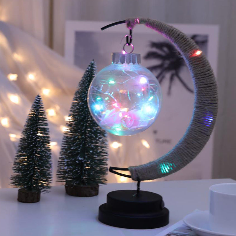 Moon Ball Shape Lamp – Crescent LED Night Light for Bedroom & Memorial Decoration