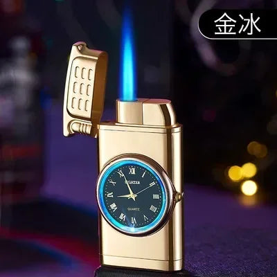 Windproof Gas Lighter Wrist Watch Cigar Lighter Outdoors Jet Double Tube Lighters Gadgets for Men Cigarette Accessories Fires