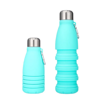 Silicone Foldable Water Bottle for Sports Reusable Leakproof Water Bottle with Carabiner Collapsible Water Bottle Dropshipping