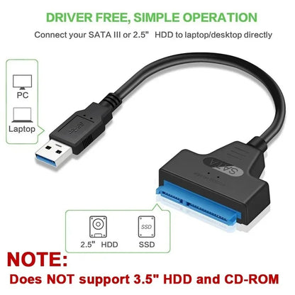 Coolcirc USB 3.0 to SATA Cable for 2.5” External HDD & SSD – Fast Hard Drive Adapter