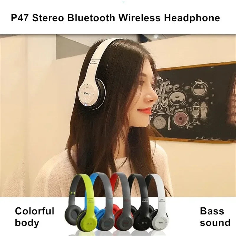 Wireless Over-Ear Bluetooth Headphones with Mic – Noise Cancelling, Foldable, Waterproof, HIFI Sound