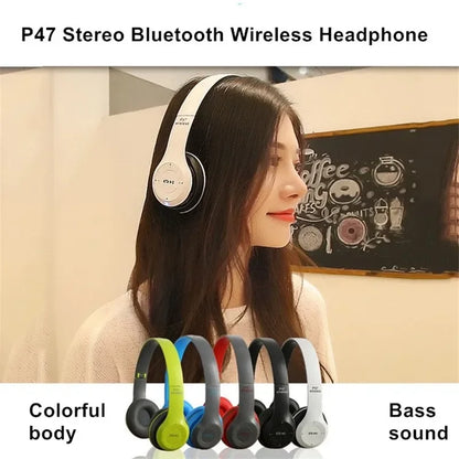Wireless Over-Ear Bluetooth Headphones with Mic – Noise Cancelling, Foldable, Waterproof, HIFI Sound