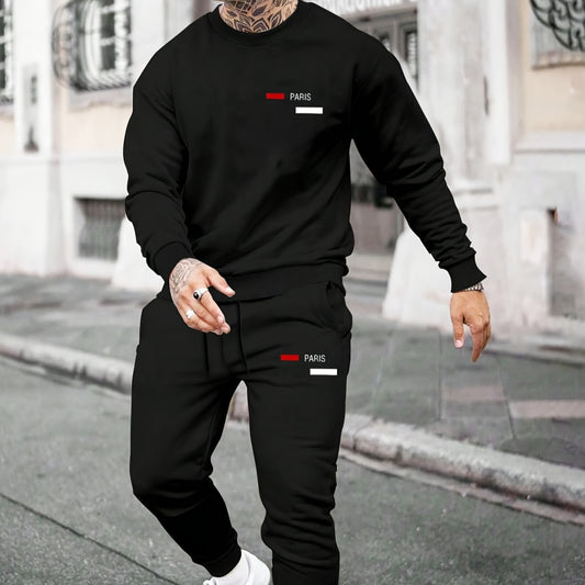 UrbanLoom FlexPrint™ Fleece Set – Bedruckter Hoodie & Jogginghose Zweiteiler für Alltag