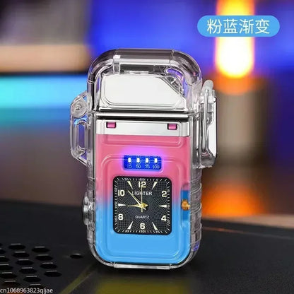 2023 New  Waterproof Watch Lighter Windproof USB Plasma Rechargeable Lighter Outdoor Portable Cigarette Lighter Men's Watch Gift