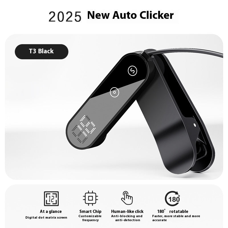 Automatischer USB Auto-Clicker Button mit Digital-Display – Clip-On, Aufladbar, Universal