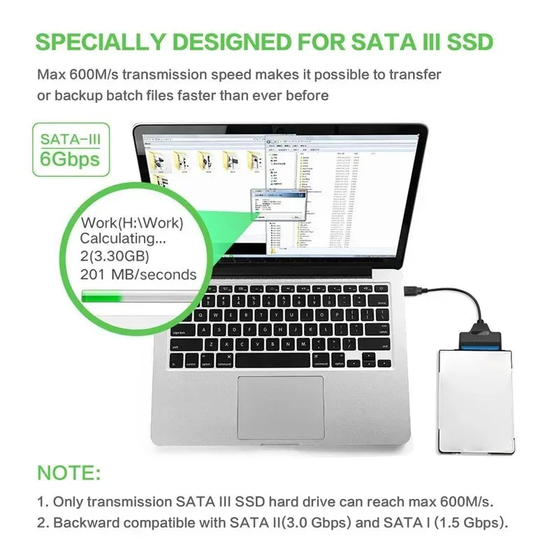 Coolcirc USB 3.0 to SATA Cable for 2.5” External HDD & SSD – Fast Hard Drive Adapter