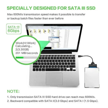 Coolcirc USB 3.0 to SATA Cable for 2.5” External HDD & SSD – Fast Hard Drive Adapter