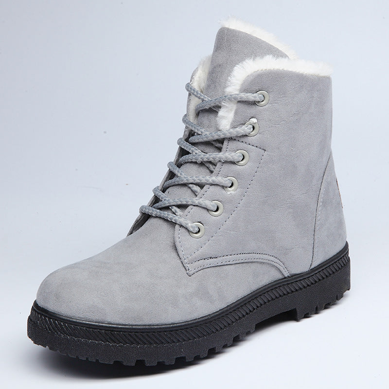 FrostLoom ArcticPlush™ Damen Winter Schneestiefel – Warme Plüsch Knöchelstiefel mit rutschfester Gummisohle