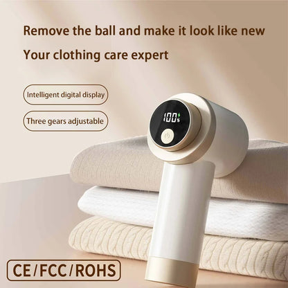 Electric Lint Shaver Digital Display Wireless Fabric Pill Remover 3 Speeds Rechargeable For Sweaters Clothes Hairball Trimmer