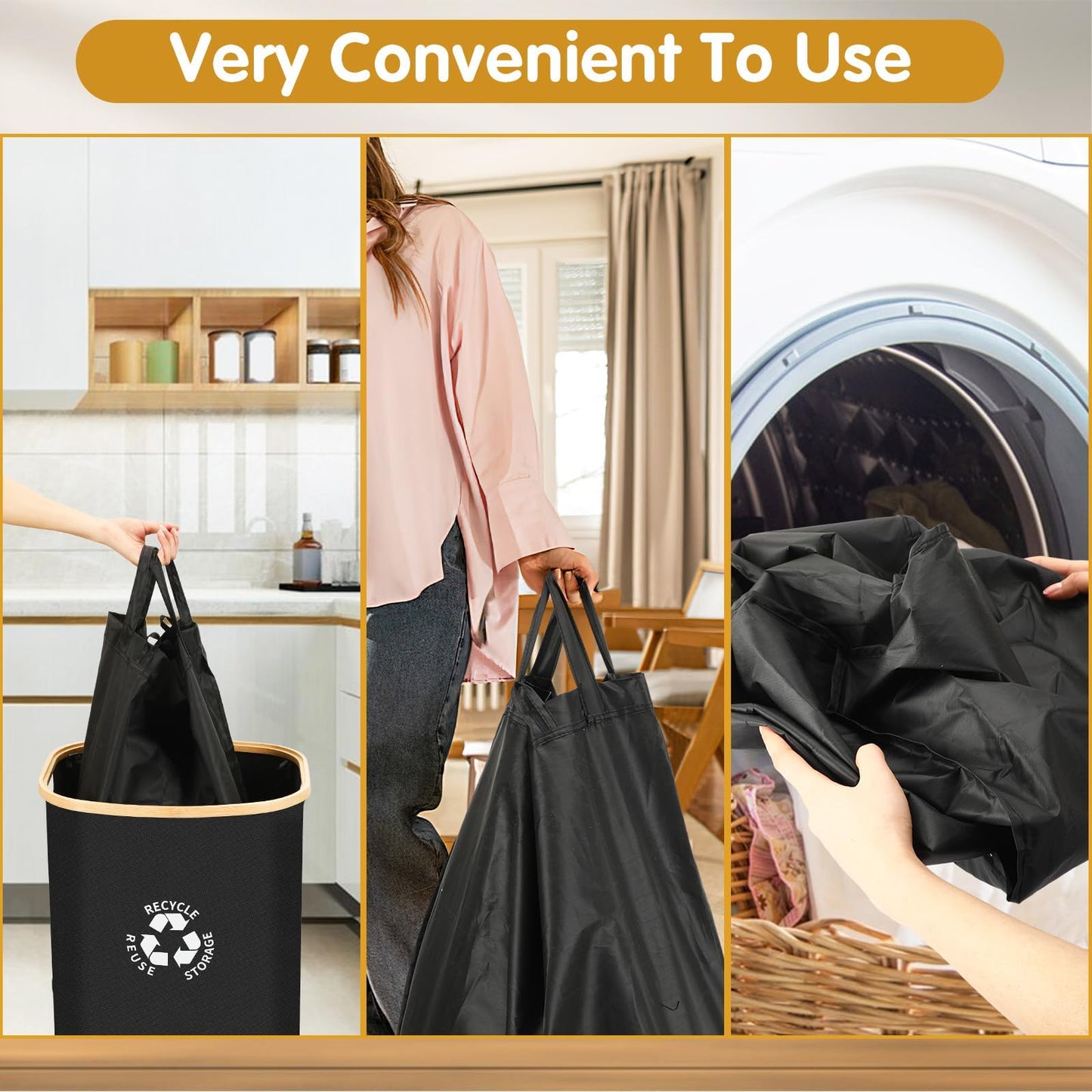 XL Pfandflaschen-Sammelbehälter mit Deckel – Faltbarer Recycling-Korb für die Küche