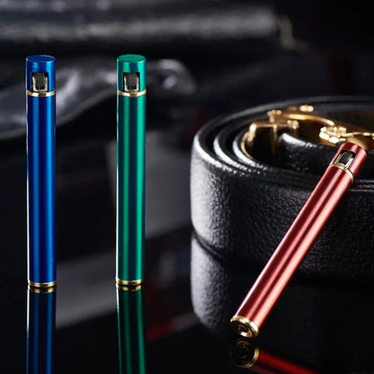 Mini Compact Open Flame Lighter Fire-free Butane Gas Metal Cigaretteshaped Grinding Wheel Lighters Smoking Accessories Cute