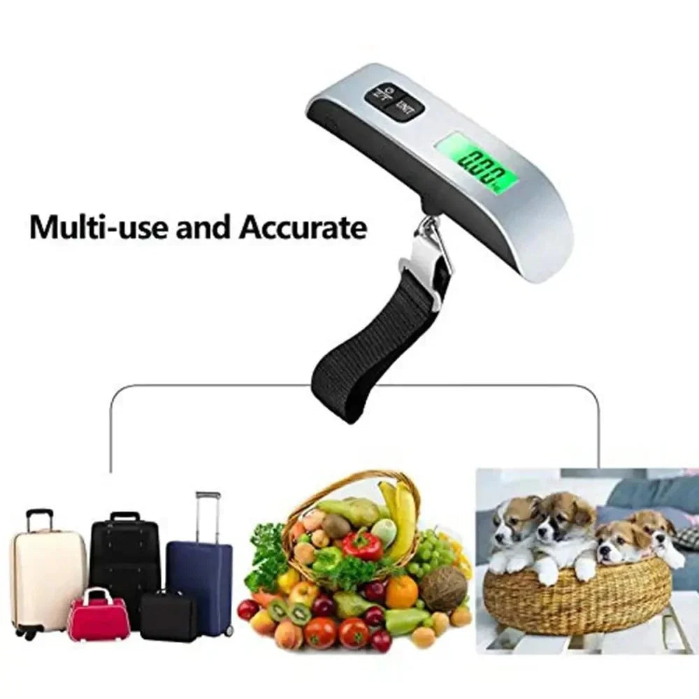 Portable Digital Luggage Scale with LCD Display – 110lb/50kg Travel Hanging Scale
