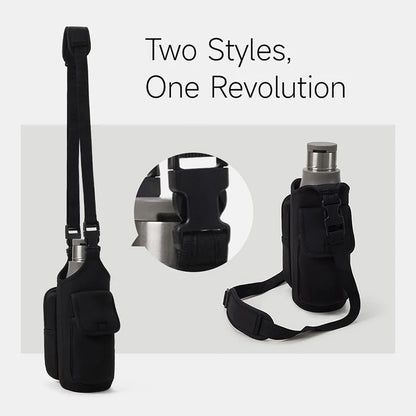 Magnetic Gym Sling Bag Water Bottle Cup Holder Bag,Portable Crossbody Water Bottle Phone Holder For Outdoor Sports Fitness