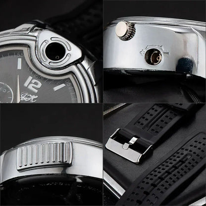 New Unusual Creative Men's Watch Gold Portable Lighter Windproof Flameless Charging USB Cigarette Lighter Tool Exquisite Gift