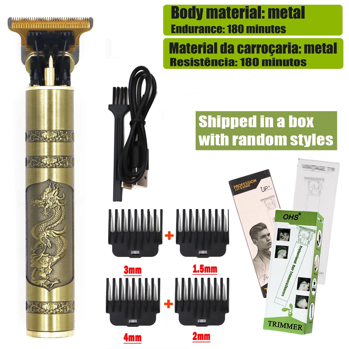 OHS T9 Hair Clipper Model S1 – Metal & Plastic Versions with Ultra-Quiet Low-Frequency Vibration