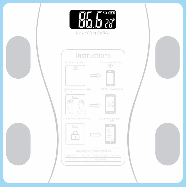 Body Fat Scale Smart Wireless Digital Bathroom Weight Scale Body Composition Analyzer With Smartphone App Bluetooth-compatible