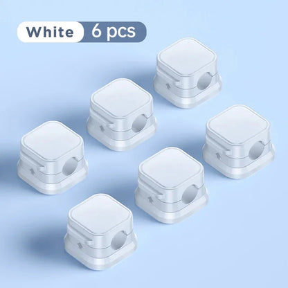 2-6PCS Magnetic Cable Clip Magnetic Cable Winder Cord Organizer Adjustable Cord Holder Under Desk Cable Management Holder
